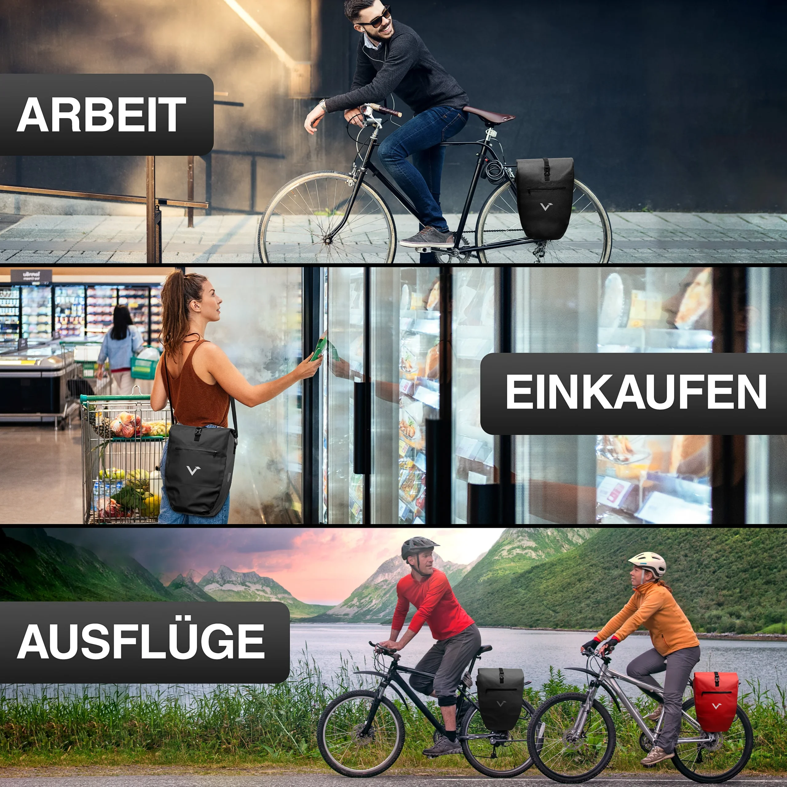 ValkBasic - grande sacoche de porte-bagages & étanche | Bundle – Image 3