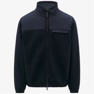 NOYERS WOOL NYLON MIX - Fleece - Pull  Over - MAN - Blue Depth-Blue Airforce