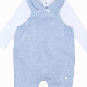 Combinaison bébé effet salopette courte – Bleu