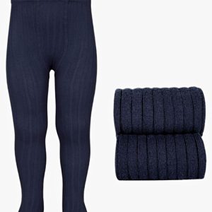 Collant bébé côtelé – Bleu marine