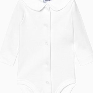 Body de naissance manches longues à col – Blanc