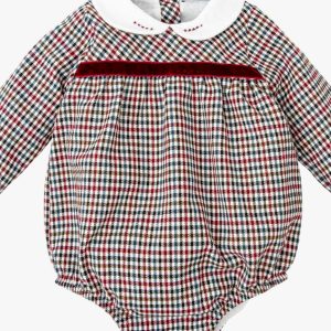 Barboteuse bébé tartan – Bordeaux