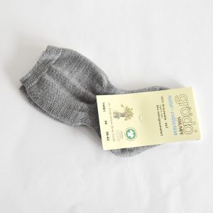 Chaussettes avec cheville élastiquée en laine mérinos bio – gris Grödo