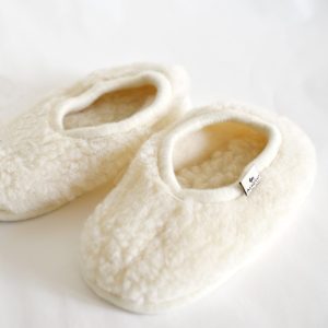 Chaussons en laine pour enfant – écru Alwero