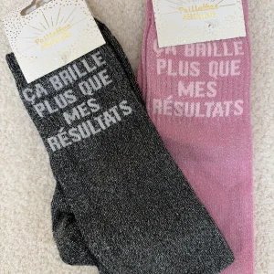 Chaussettes Paillettes "ça brille plus que mes résultats"