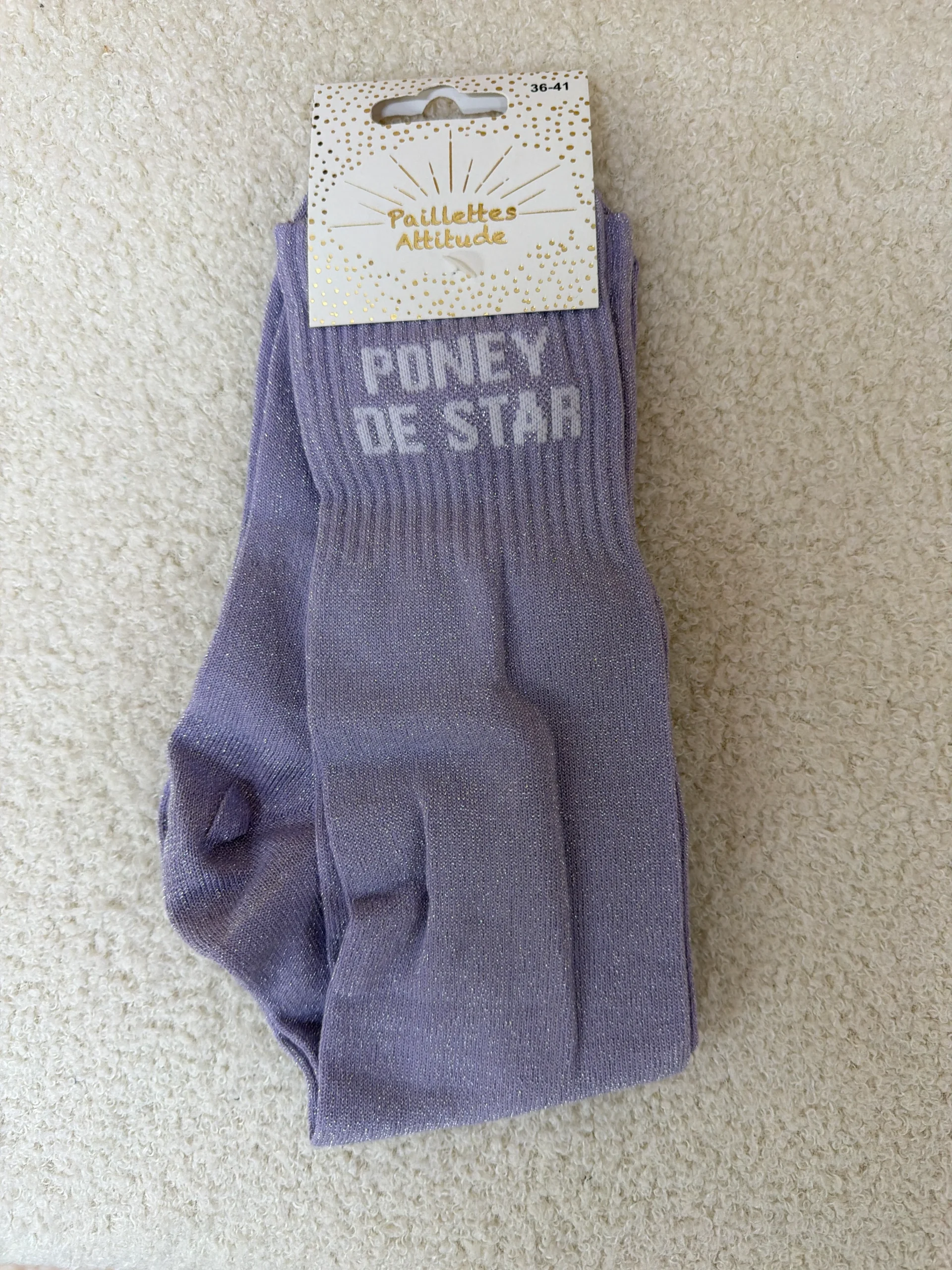 Chaussettes Paillettes "Poney de star"
