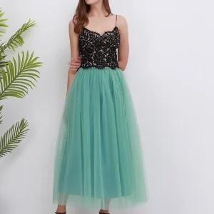Jupe longue tulle vert d’eau : Élégance