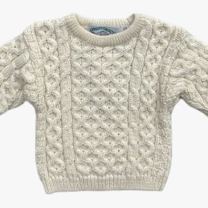 Pull bébé garçon traditionnel – Pure laine mérinos – Ecru