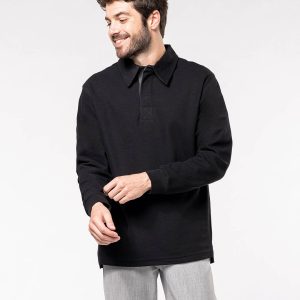 Polo côtelé manches longues