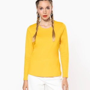 T-shirt col rond manches longues femme