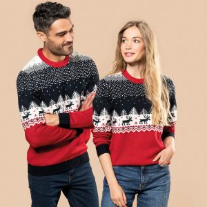 Pullover col rond de Noël unisexe