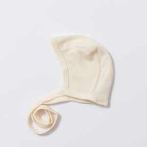 Bonnet de naissance en laine mérinos bio – naturel  Cosilana 