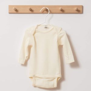 Body manches longues en laine mérinos bio – naturel Cosilana