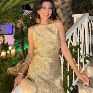 Robe dorée Noël élégante et scintillante : Étoile