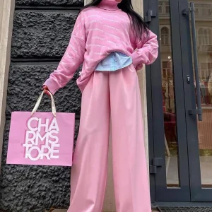 Pantalon palazzo rose chic et moderne : Élise