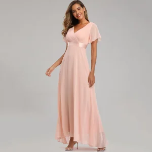 Robe longue bohème chic rose poudré : Mélina