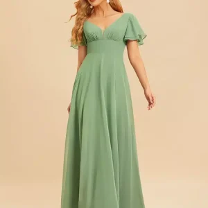 Robe mousseline vert d&rsquo;eau élégante : Ondine