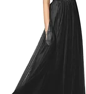 Jupe longue évasée en tissu fluide : Clarisse