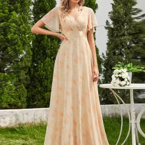 Robe bohème doré avec manches flottantes : Diane
