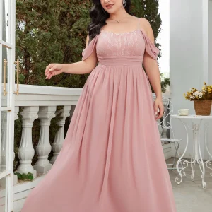 Robe élégante rose poudré à bretelles : Clara