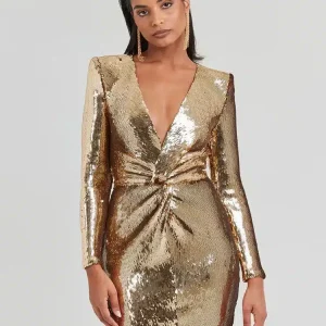 Robe courte à sequins dorés : Adèle