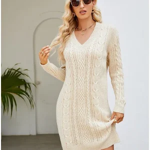 Robe pull jacquard élégante : Mélina