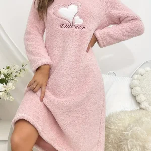 Robe de nuit pilou pilou femme motif cœurs : Lydia