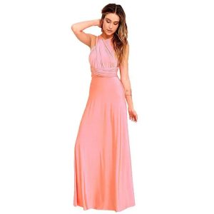 Robe multiposition rose élégante et versatile : Clara