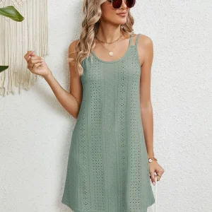 Robe trapèze vert sauge élégante : Sienna