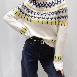 Pull jacquard losange femme : Eloise