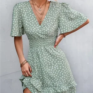 Robe vert d&rsquo;eau courte pas chère : Oceane