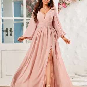 Robe mariée rose poudré coupe fluide : Violette