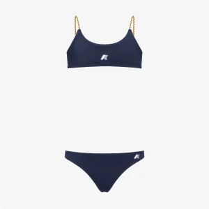 P. SCARLETT REVERSIBLE BEACH - Bathing Suits - Bikini - GIRL - BLUE DEPTH-VIOLET SHEER