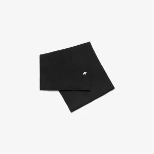 ETIENNE CARDIGAN STITCH WOOL - Scarves - SCARF - UNISEX - BLACK PURE MELANGE