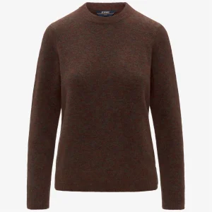 CLARISSE WOOL STRETCH - Knitwear - Pull  Over - WOMAN - Brown Coffee Mix