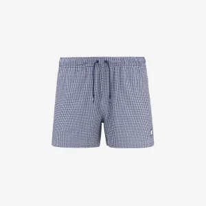 HAZEL CHECK BEACH - Bathing Suits - Swimming Trunks - MAN - WHITE-BLUE DEEP COBALT