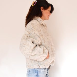 Veste en pure laine pour femme – beige chiné Alwero