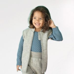 Veste sans manche en laine bouillie bio – gris clair Disana