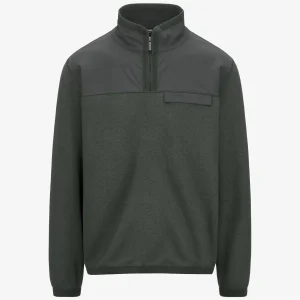 FLEURY WOOL NYLON MIX - Fleece - Pull  Over - MAN - GREEN BLACKISH-Blue Airforce