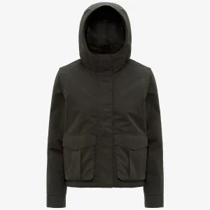 IDELER COTTON FEEL - Jackets - Short - WOMAN - Green Blackish-Green Blackish FUR