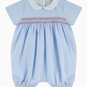 Barboteuse bébé mixte traditionnelle – Bleu/blanc