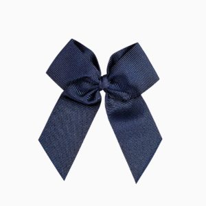 Barrette à nœud en gros grain – Bleu marine