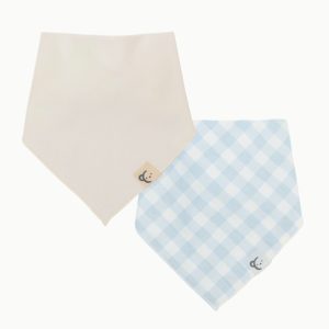 Bavoir bandana (lot de 2) – Bleu – Personnalisable