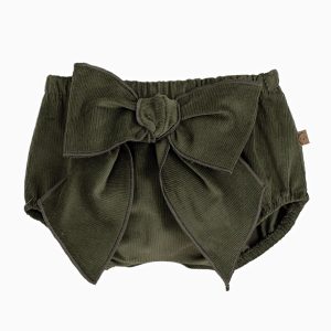 Bloomer bébé fille à noeud en velours – Vert foncé