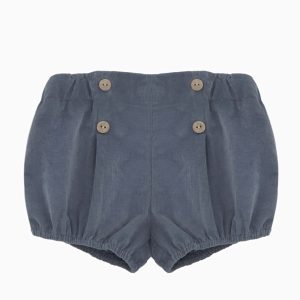 Bloomer bébé garçon en velours côtelé – Bleu
