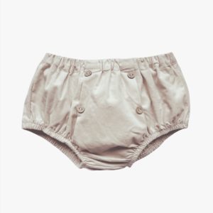 Bloomer bébé en velours à boutons – Beige