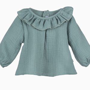 Blouse bébé fille à collerette – Vert