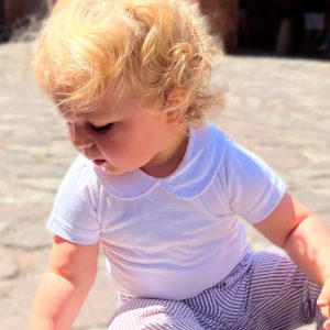 Body bébé manches courtes à col rond – Blanc