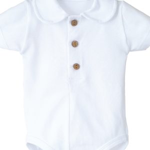 Body bébé garçon polo manche courtes – Blanc