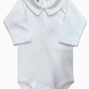 Body bébé garçon à col chemise – Blanc